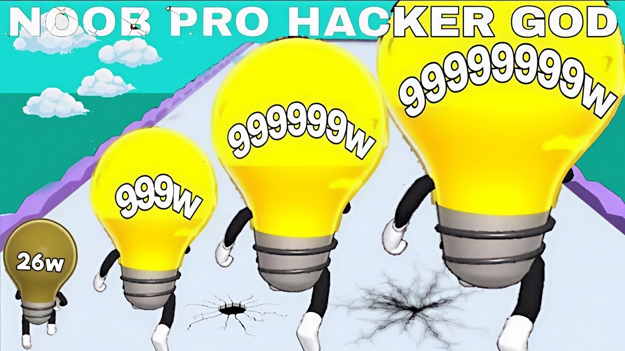 Amazing Gameplay 😍|NOOB VS PRO VS HACKER VS GOD in Watt The Bulb