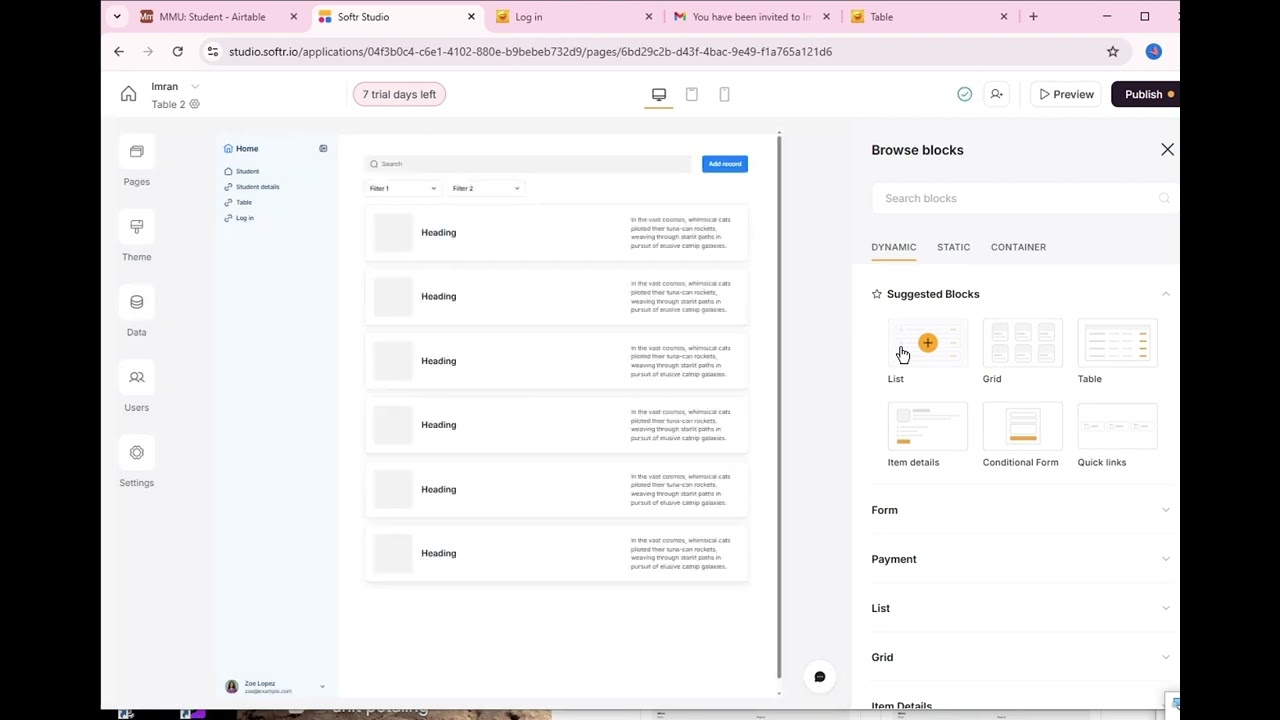 airtable softr -  login and filter