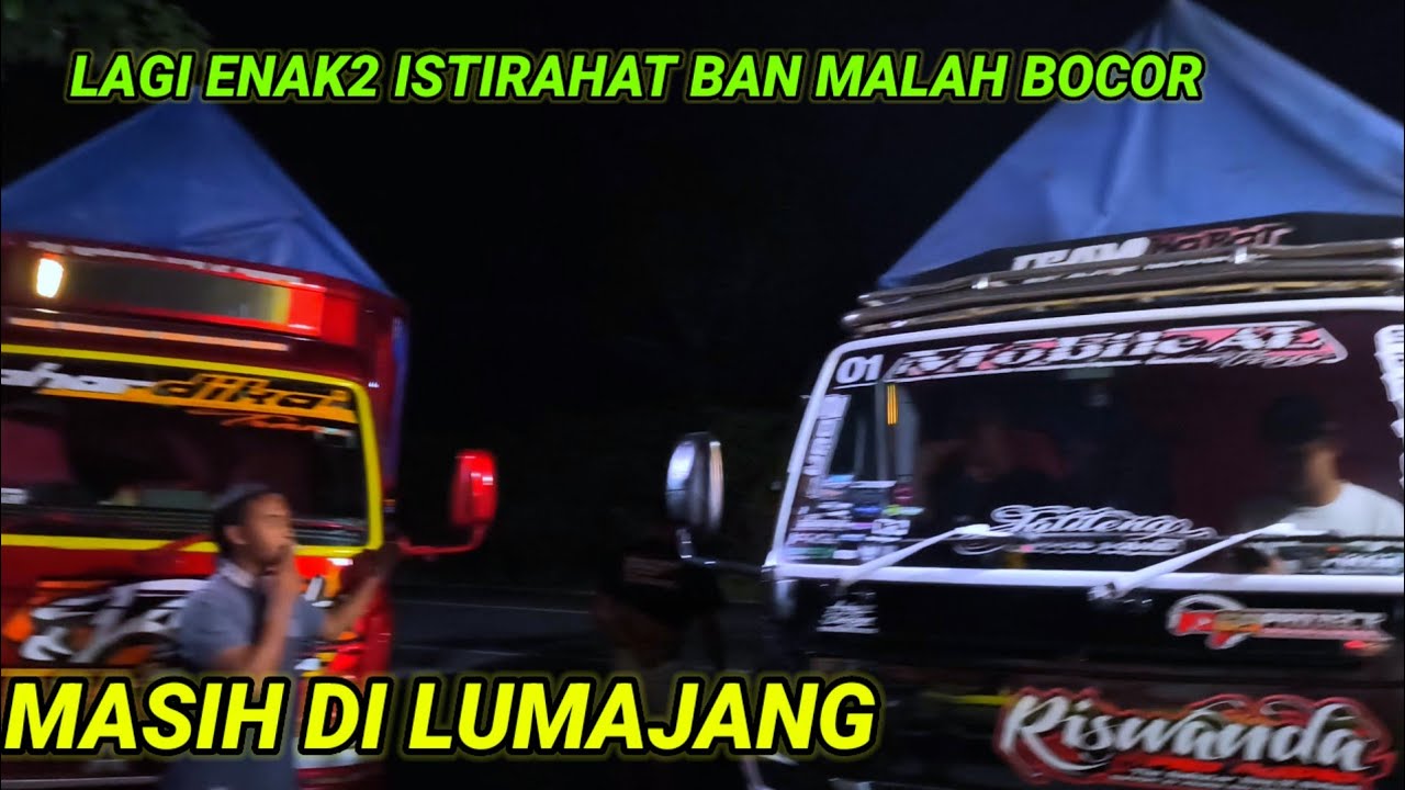 Perjalanan masih terhambat lur,ban bocor, sementara masih di Lumajang untuk otw jember 