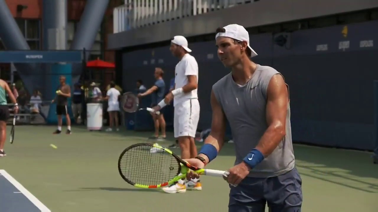 Rafael Nadal and Juan Martín del Potro Practice Side-By-Side at the 2018 US Open