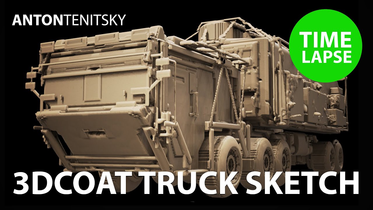 Post-Apocalyptic Truck 3D Coat Sketch - Timelapse - No Commentary