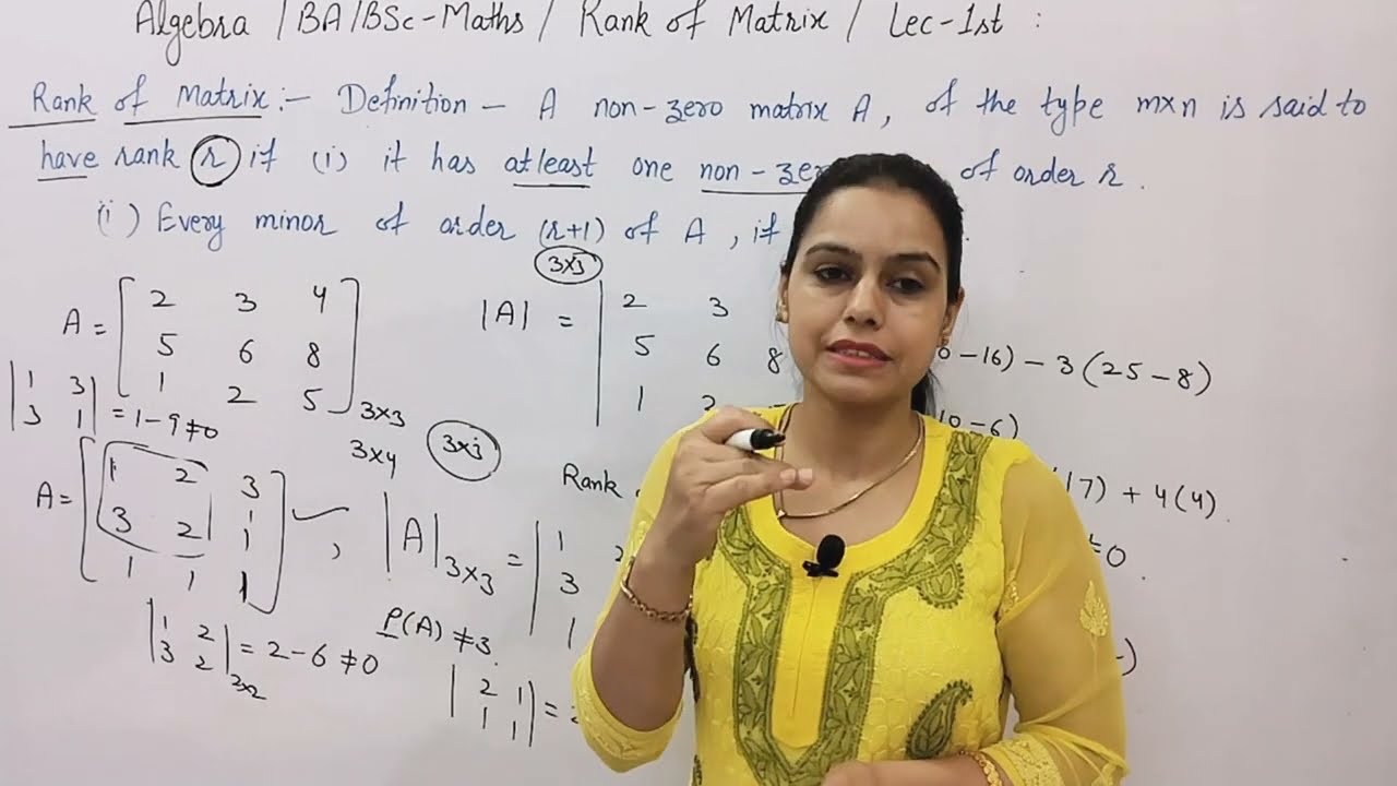 Rank of Matrix - Basic Concept | Submatrix , Minor of Matrix | Find Rank by Determinant Method
