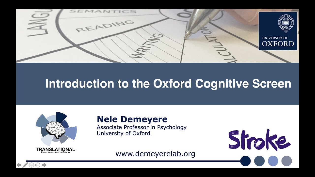 Oxford Cognitive Screen (OCS) background and principles
