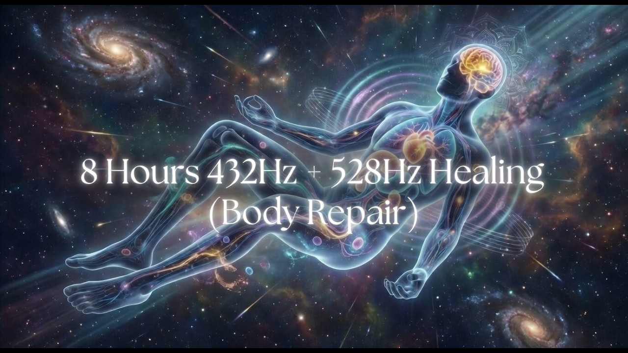 🌌 8 Hours 432Hz + 528Hz Healing 🧬 | Full Body Repair, Cellular Renewal & Deep Sleep 🧠✨