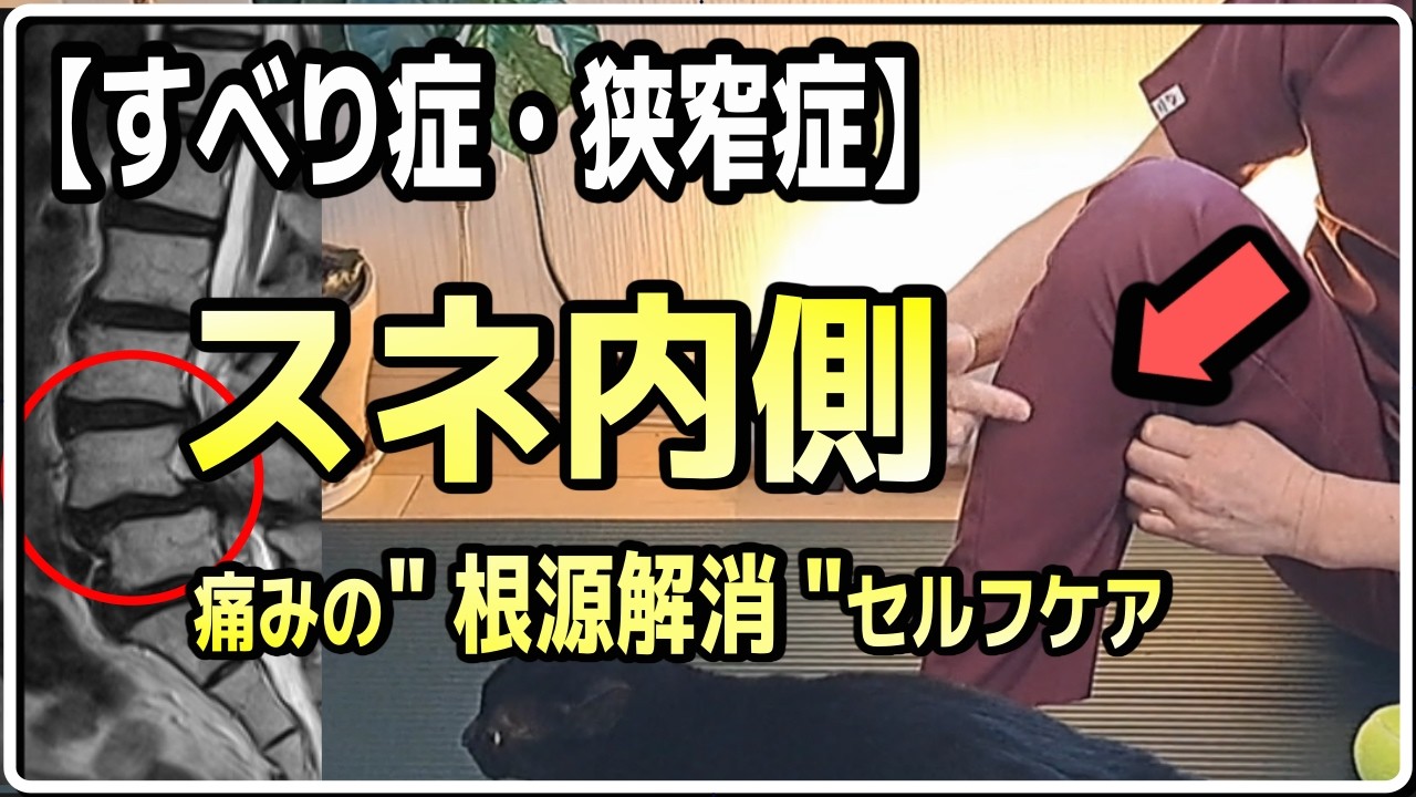 【すべり症・狭窄症】スネ内側のセルフケアで、痛みの