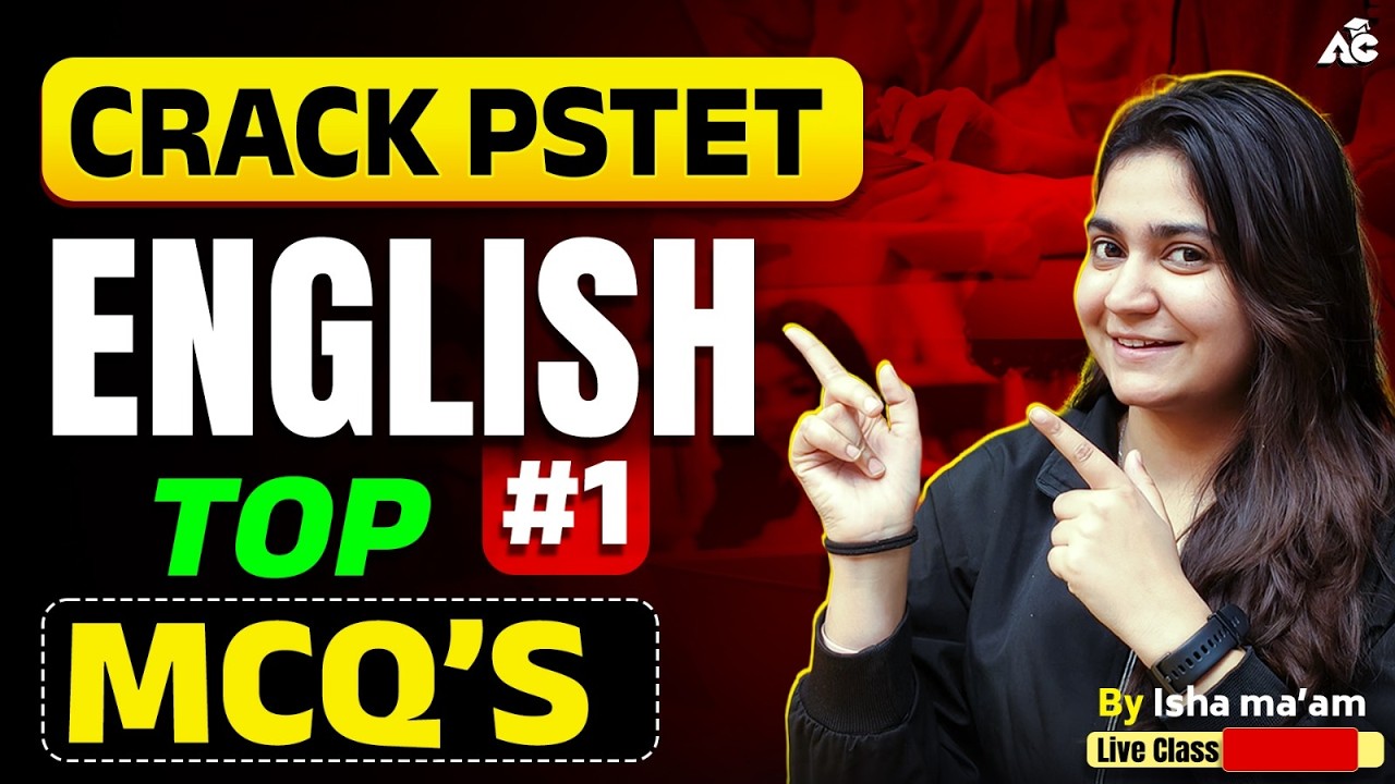 Pstet English 2026 | Pstet 2026 English Top Mcq's | Important MCQs with Solutions By Isha Mam