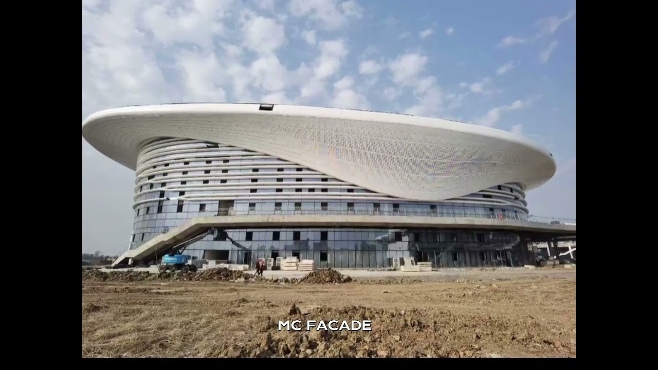 Double Curved Aluminum Facade Cladding for Mesuem Exterior Wall #curvedfacade #aluminumfacades #wall