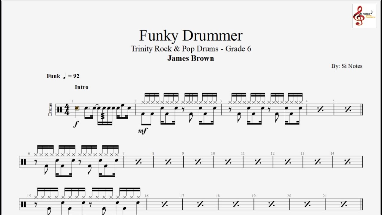 Funky Drummer - James Brown - Drums Grade 6 - Trinity Rock & Pop