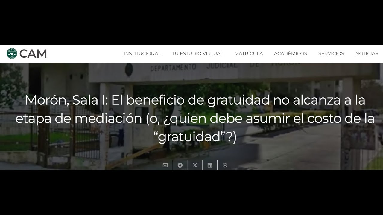 El beneficio de gratuidad vs etapa de mediación (o, ¿quien debe asumir el costo de la 