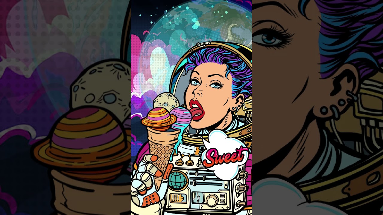 Galaxy Themes - [poly] pop art space ice cream for an astronaut