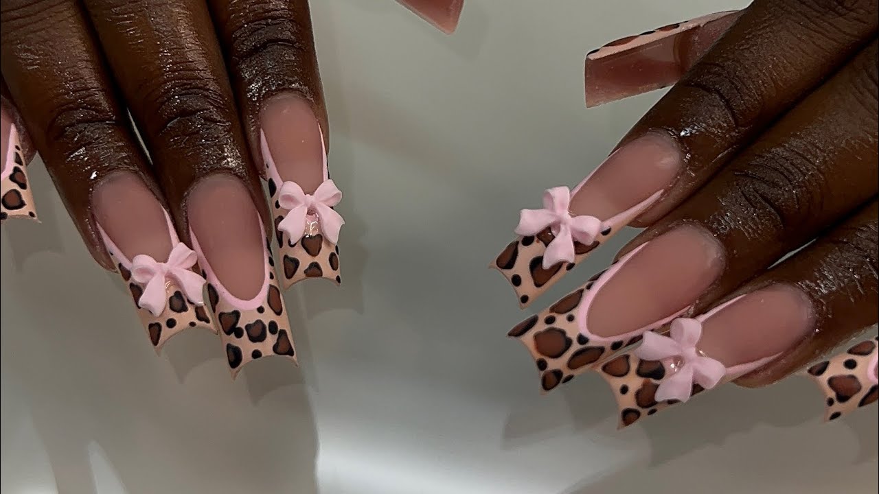 LEOPARD PRINT NAIL TUTORIAL🌸 |application, shaping, nail art|