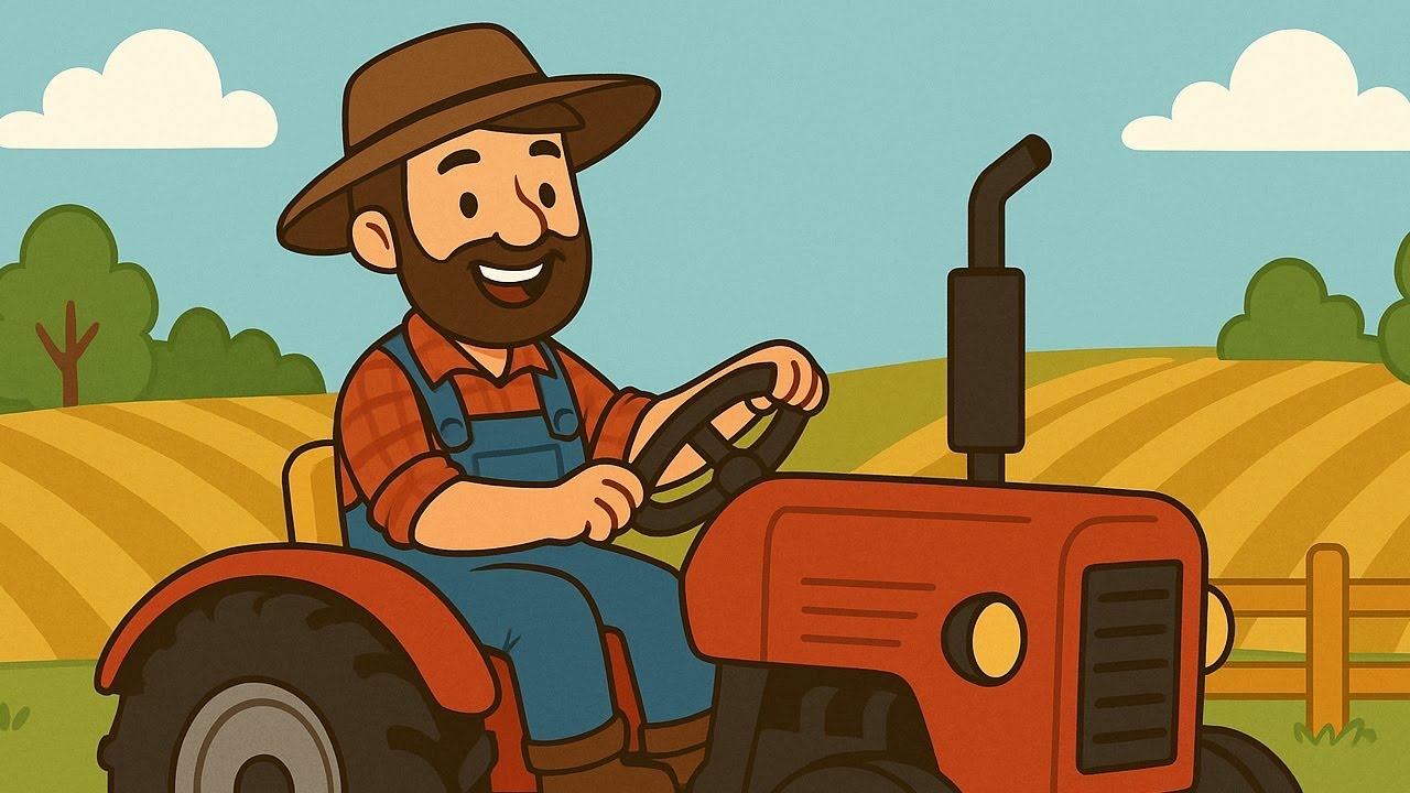🌾 Dziadek farmer farmę miał – Bajka dla dzieci z piosenką o pracy na wsi 🐓🚜