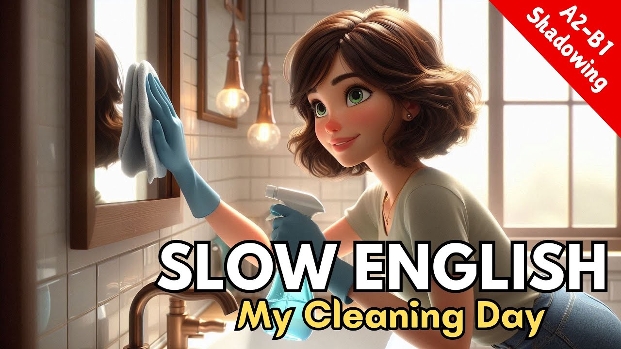 My Cleaning Day  | A2&ndash;B1 | Slow English Listening & Speaking Practice (with subtitles)