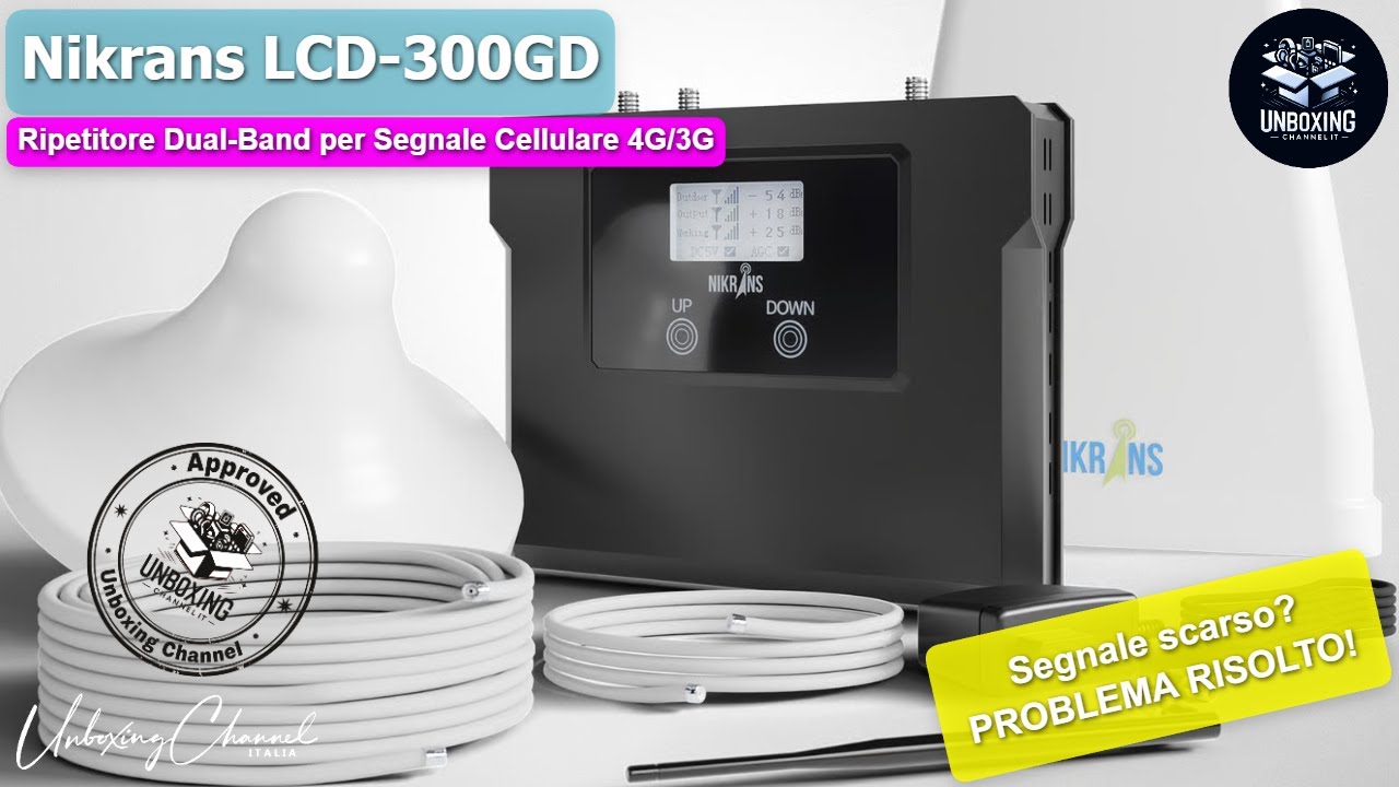 Ripetitore Dual-Band per Segnale Cellulare facile da installare - Nikrans LCD-300GD