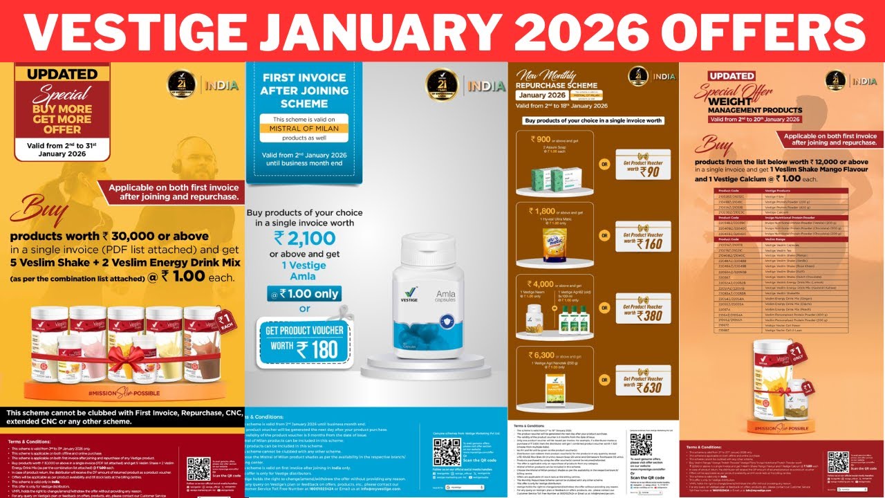Предложения Vestige на январь 2026 года (на тамильском языке) | Предложения по повторной покупке ...