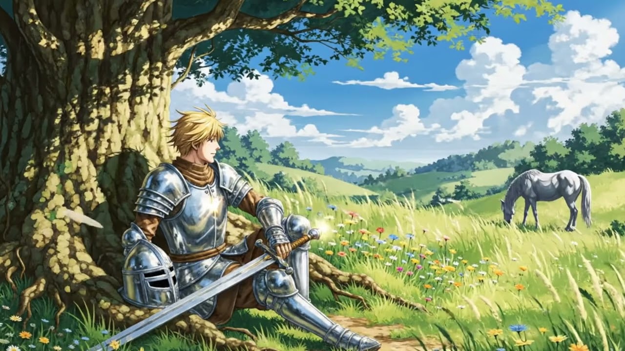 Knight Resting Under the Tree ☀️ 1 Hour Peaceful Fantasy Day Ambience
