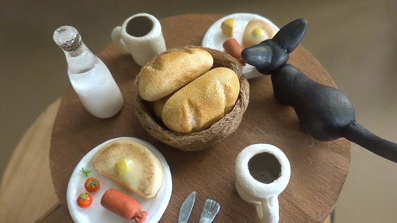 Making Clay Miniature of Kiki’s Breakfast | Kiki’s Delivery Service Diorama