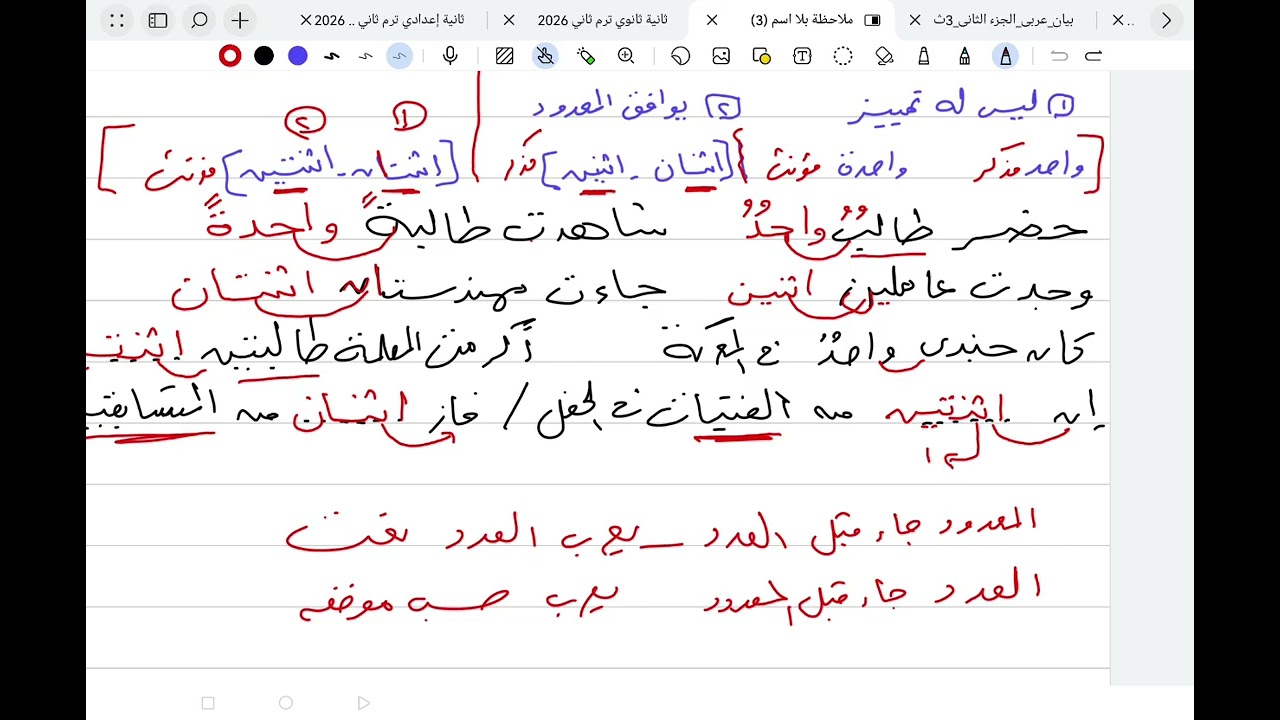 تمييز العدد ثانية إعدادي 