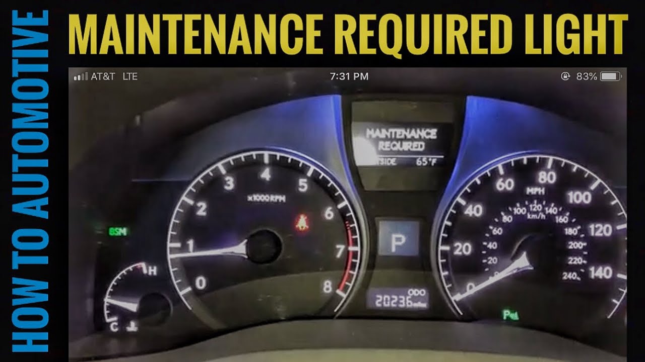 How To Reset Maintenance Required Light On A Lexus RX350