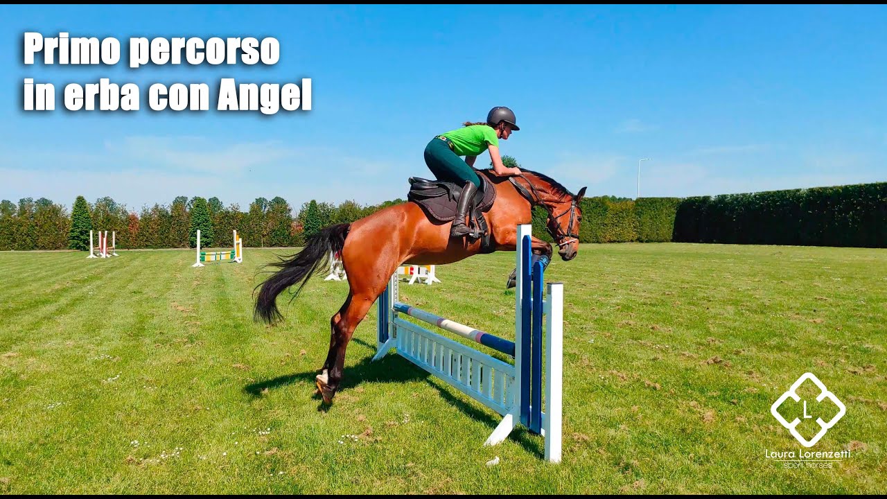 Saltiamo il primo percorso in erba con Angel - Ep.24 La doma di un puledro - Laura Lorenzetti