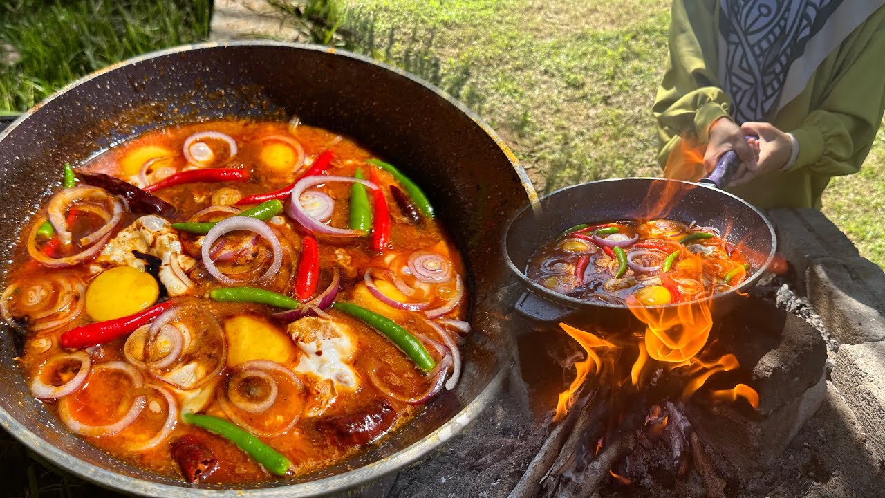 MENU JUARA ! SARDIN TELUR PECAH ,makan dengan nasi panas