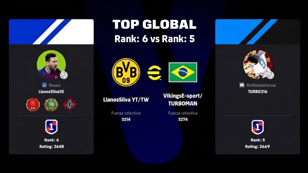 BIG MATCH - Top Global | LlanosSilva10 (Rank 6) vs Turbo316 (Rank 5) | eFootball 2026