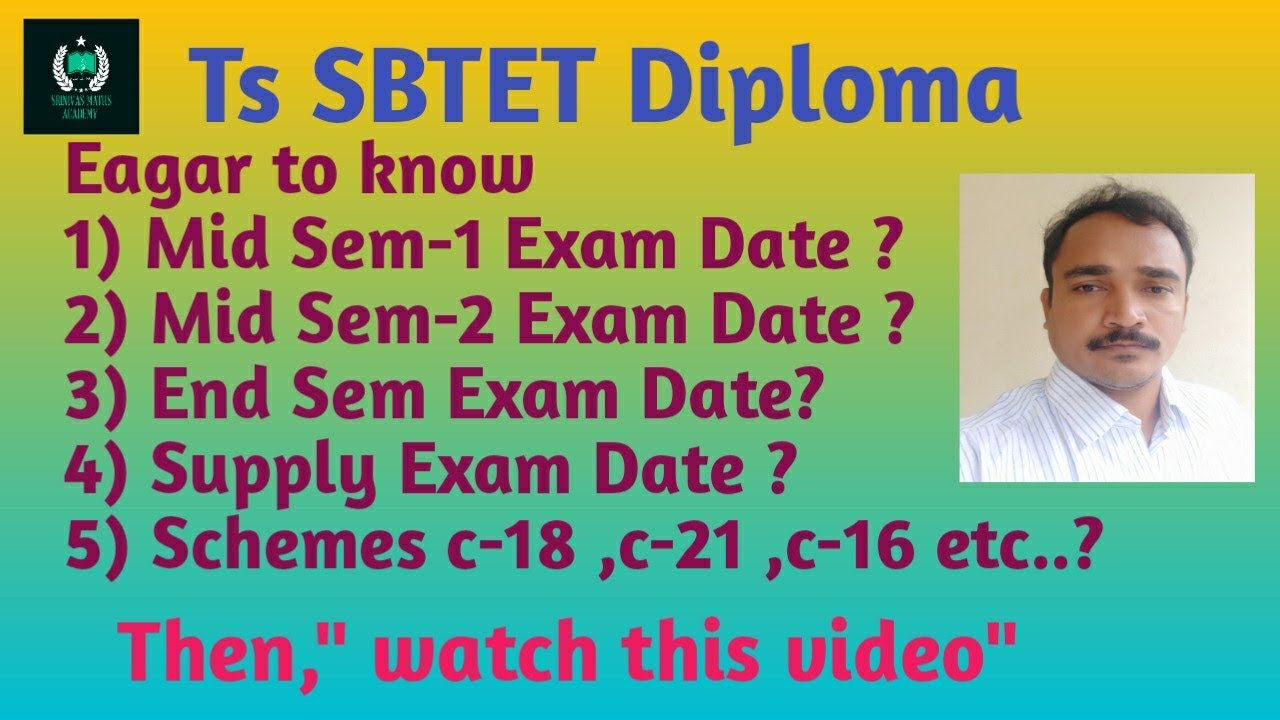 Ts SBTET Diploma Revised Exam Dates | Supplementary exam dates#maths #sbtet