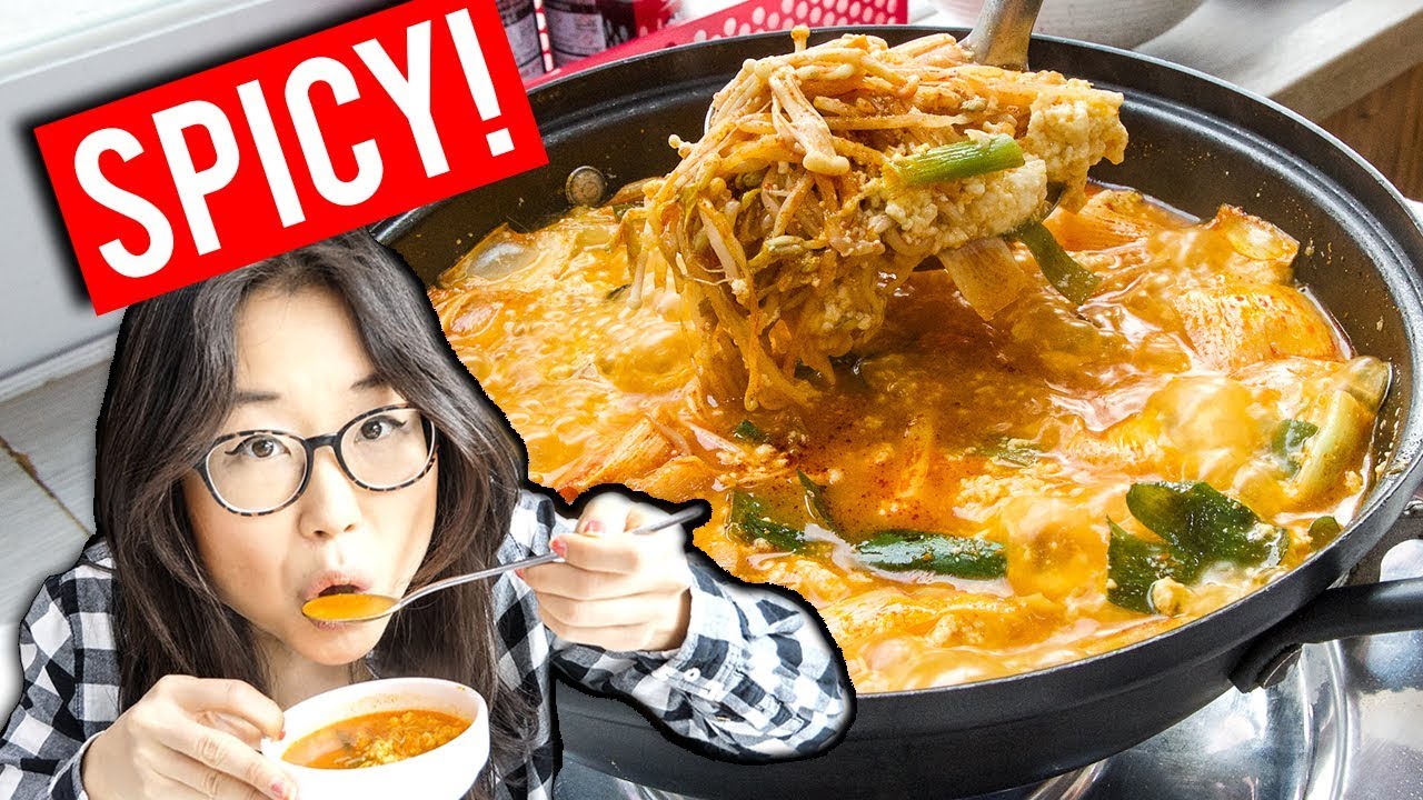 SPICY Korean Tofu Soup Village in Gangneung (ft. Heyitsfeiii)