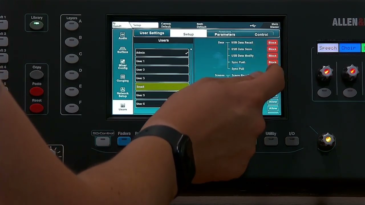 SQ Rack Advanced settings
