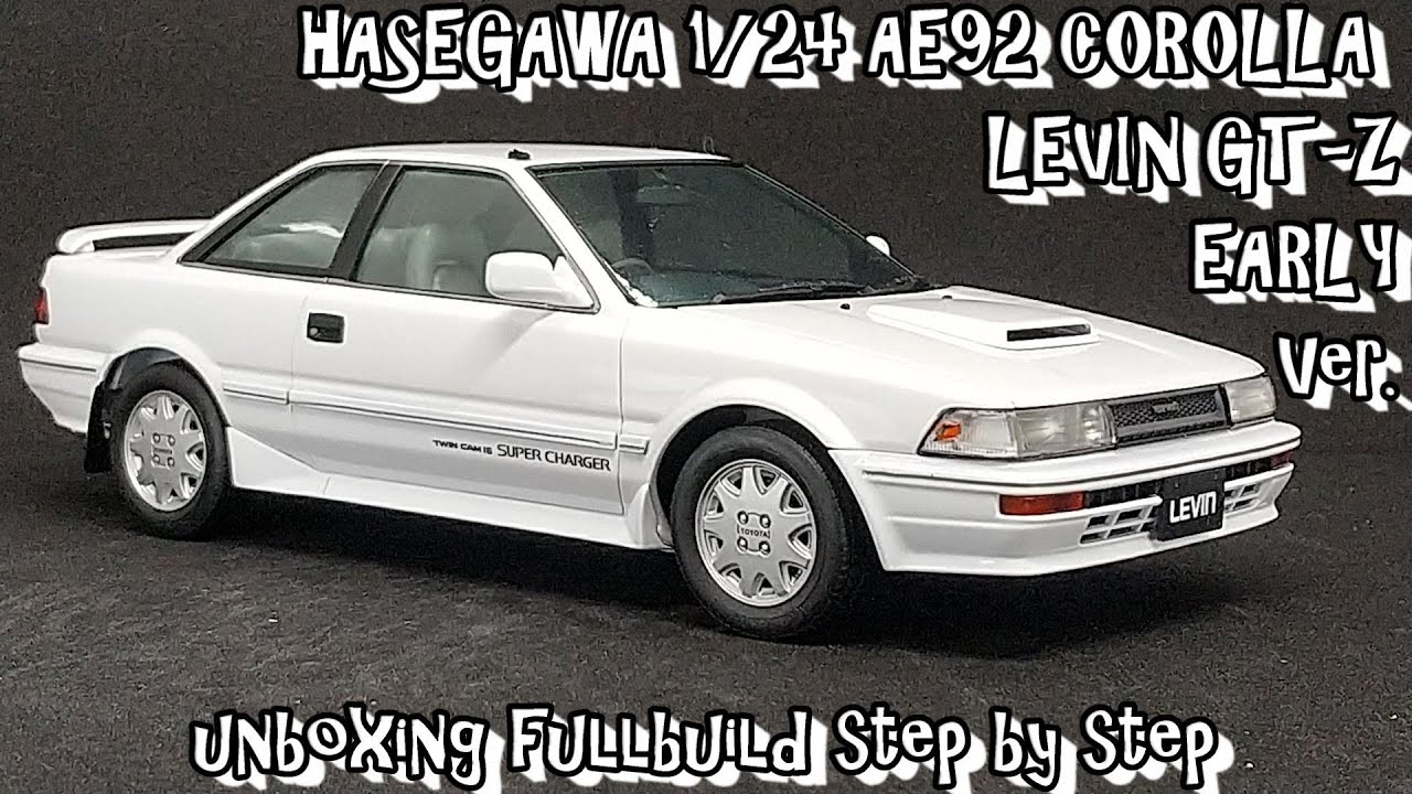 Scale Car Plastic Model HASEGAWA 1/24 AE92 COROLLA LEVIN GT-Z EARLY VERSION unboxing fullbuild
