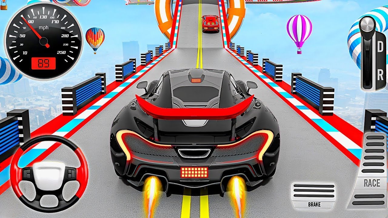 Bugatti Car Racing Stunts Simulator 2026 — Impossible Car Mega Ramp 3 | Android Gameplay