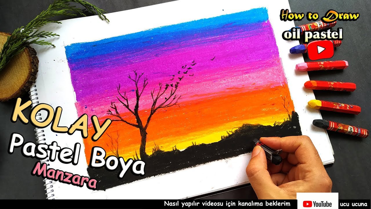 PASTEL BOYA İLE GÜN BATIMI NASIL YAPILIR  | ADIM ADIM   | KOLAY