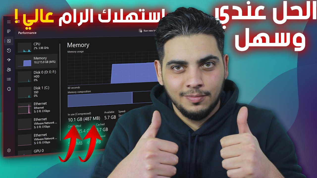 حل مشكلة استهلاك الرام العالي في الويندوز  High Ram Usage