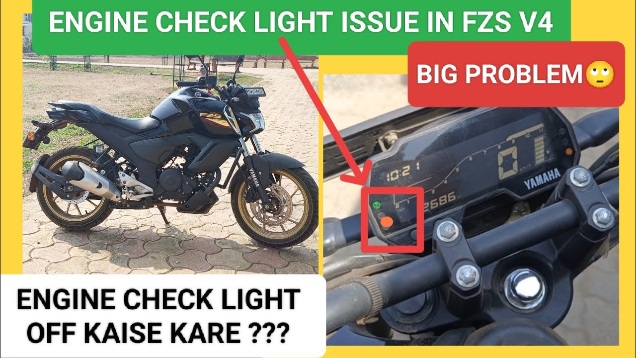 Yamaha fzs V4 Check engine light Issue 🥹 l Big Problem in Fzs V4 l Fz v4 engine malfunction light ON