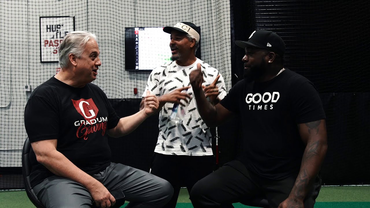 Manny Ramirez and David Ortiz (Talk Hitting) with Lorenzo