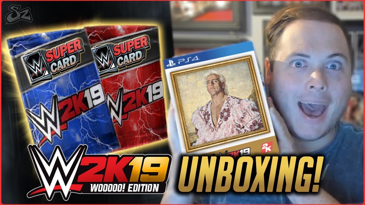 UNBOXING WWE 2K19 WOOOOO! EDITION! LIMITED EDITION WWE SUPERCARD PACKS OPENED!!