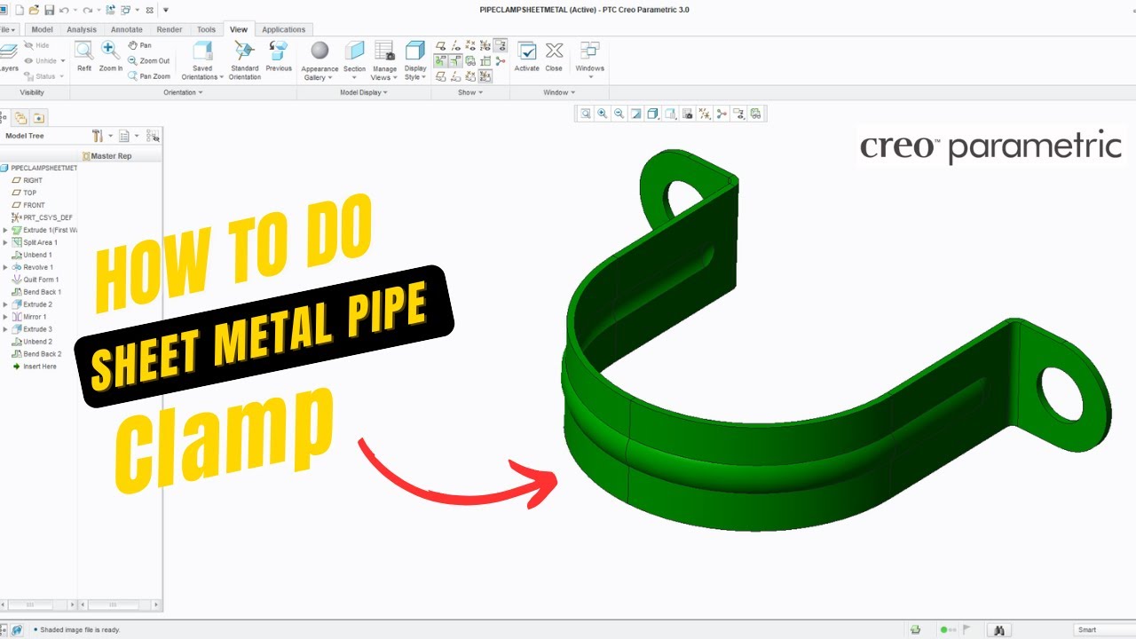 Sheet Metal Pipe Clamp Design  Creo Parametric Sheet Metal Tutorial