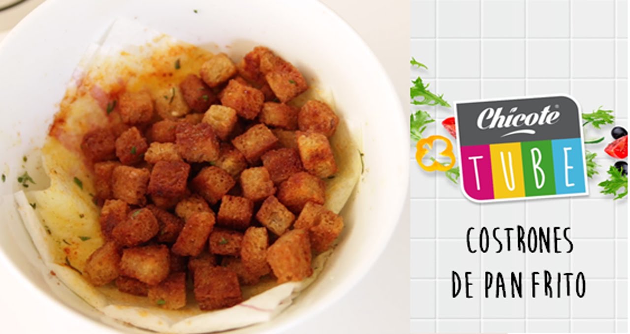 Costrones de pan frito para ensaladas por Alberto Chicote