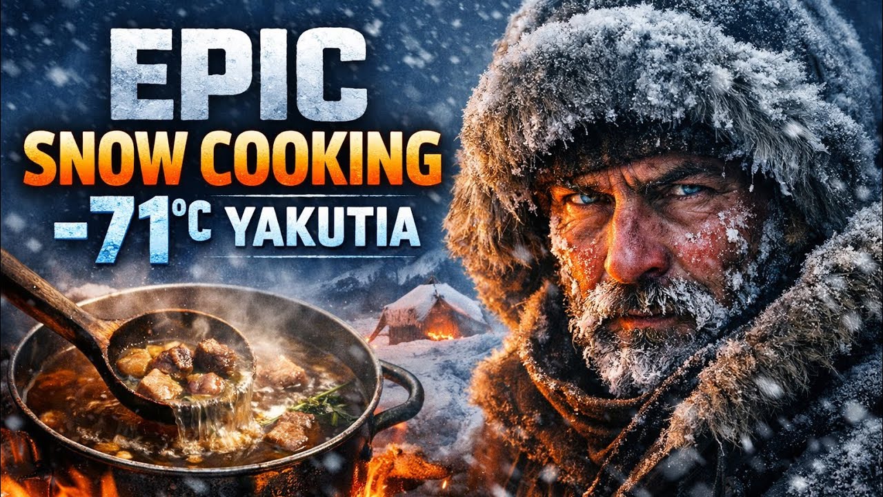 Epic Snow Cooking: Making Soup Using Only Cleaned Snow in -71°C Yakutia