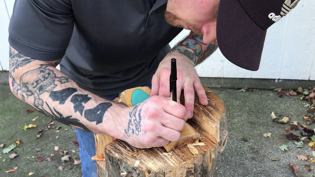 Axing out an Apple Spoon Blank from a Billet (no commentary)