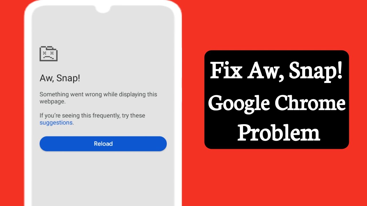 Fix Aw Snap! Google Chrome Error Problem On Android | Google Chrome Aw Snap Error Problem Solve