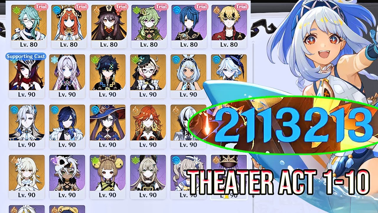 😱 2.1M DMG!? Act 1–10 CRUSHED – Imaginarium Theater 5.8 | Genshin Impact