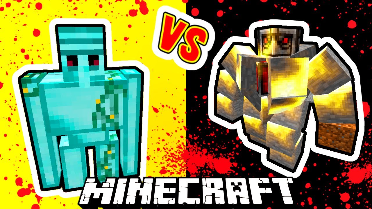 Diamond Golem Vs. BigGolem in MInecraft