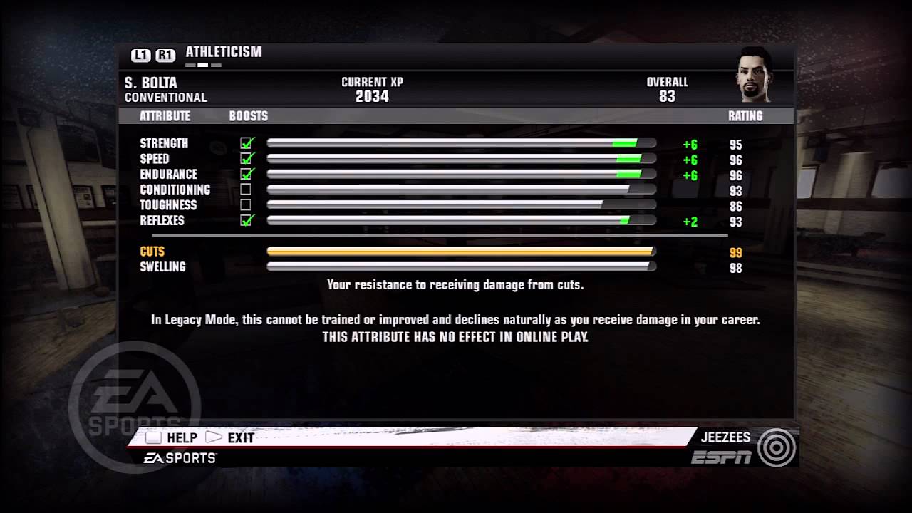 Fight Night Champion:  Legacy Mode, Boxer Skills, XP, Boosts