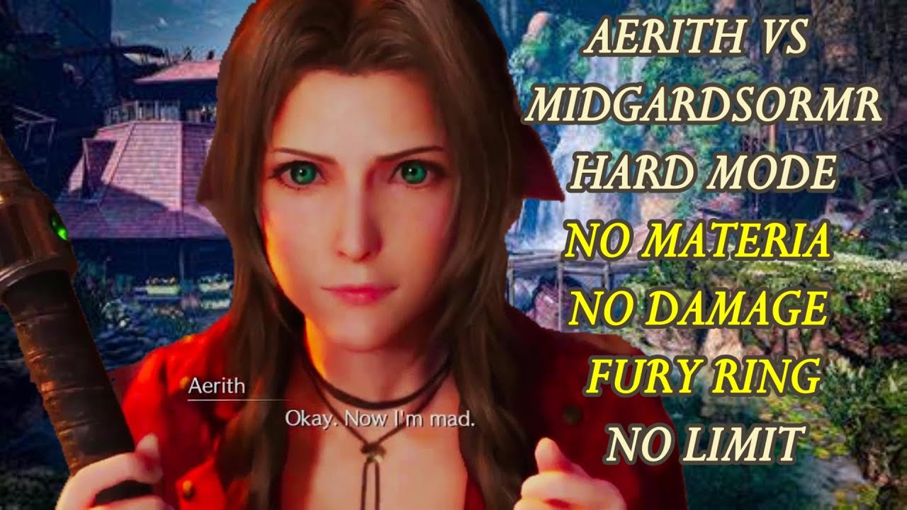 FFVII Rebirth Aerith Vs Midgardsormr (No Materia, No Damage, No Limit, Hard Mode)
