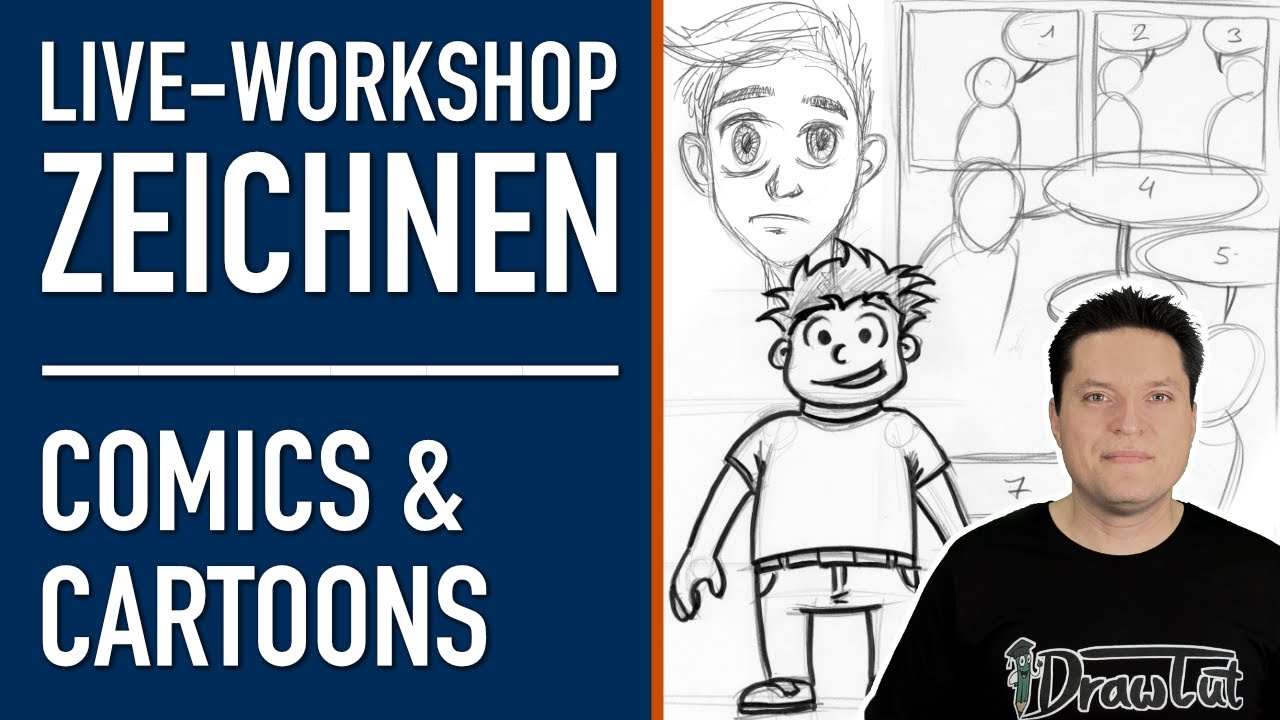 COMICS & CARTOONS ZEICHNEN - Lerne eine eigene Comic-Figur zu entwickeln [🔴 LIVE WORKSHOP #2]