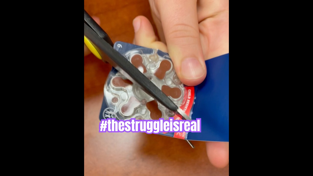 New child-proof hearing aid batteries are very hard to open #gorechargeable #thestruggleisreal