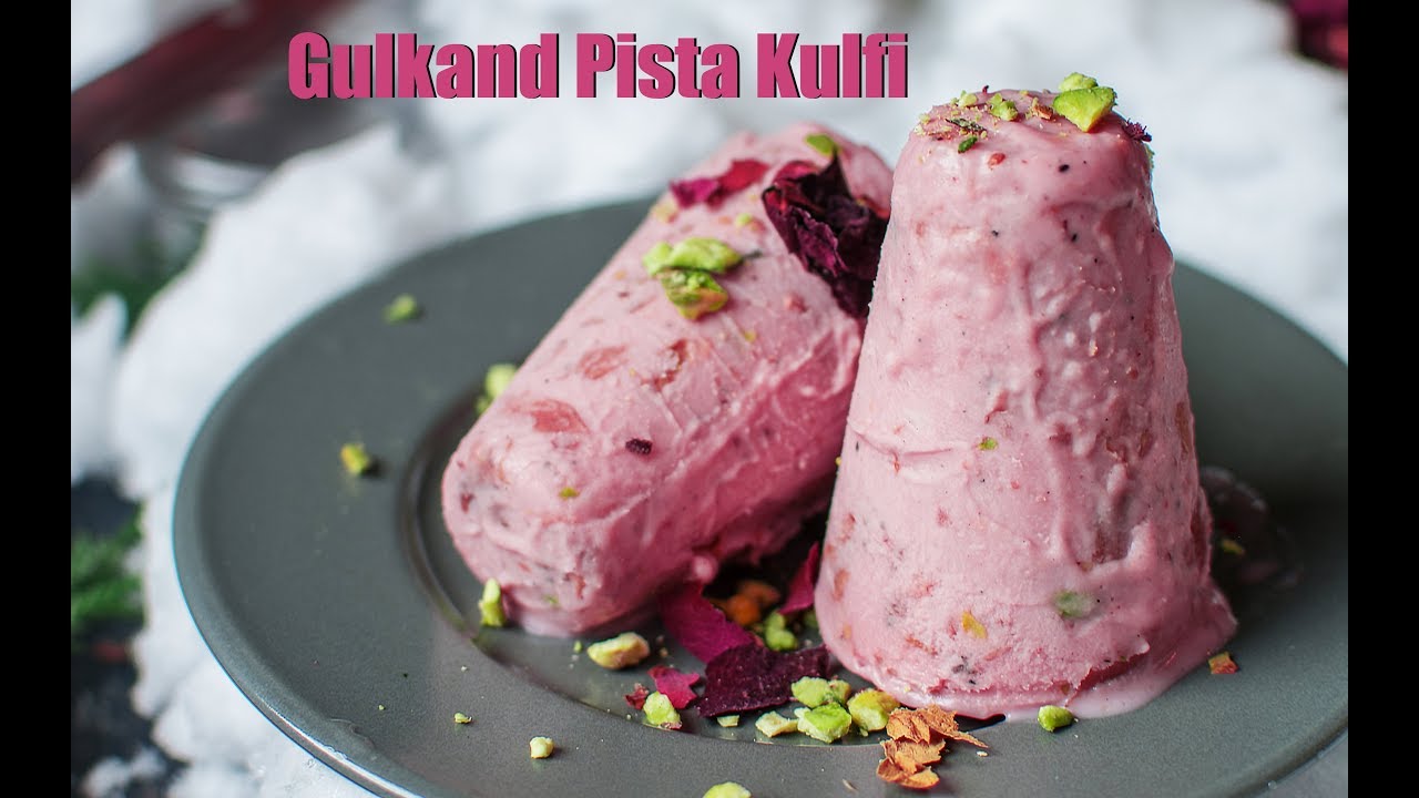 Gulkand Pista Kulfi Recipe | Rose and Pistachio Flavoured Kulfi | Kulfi Icecream Recipe