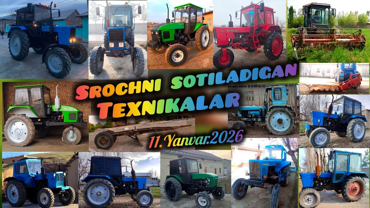 Traktorlar Narxi 11.Yanvar.2026 Belarus 82.1 Mtz Ttz T28 T40 Jatka Kasilka Presapadborshik Agrigatla