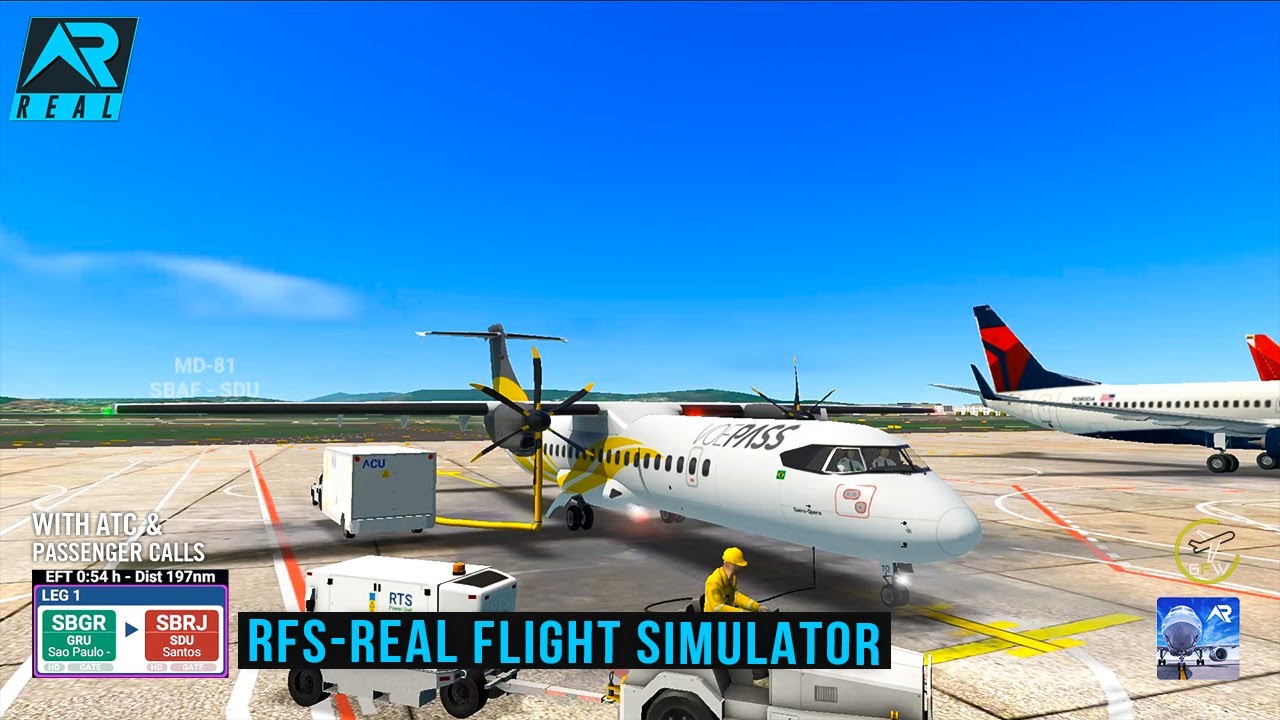 RFS - Real Flight Simulator- Sao Paulo to Rio De Janeiro ||Full Flight||ATR 72|VoePass|FHD|RealRoute